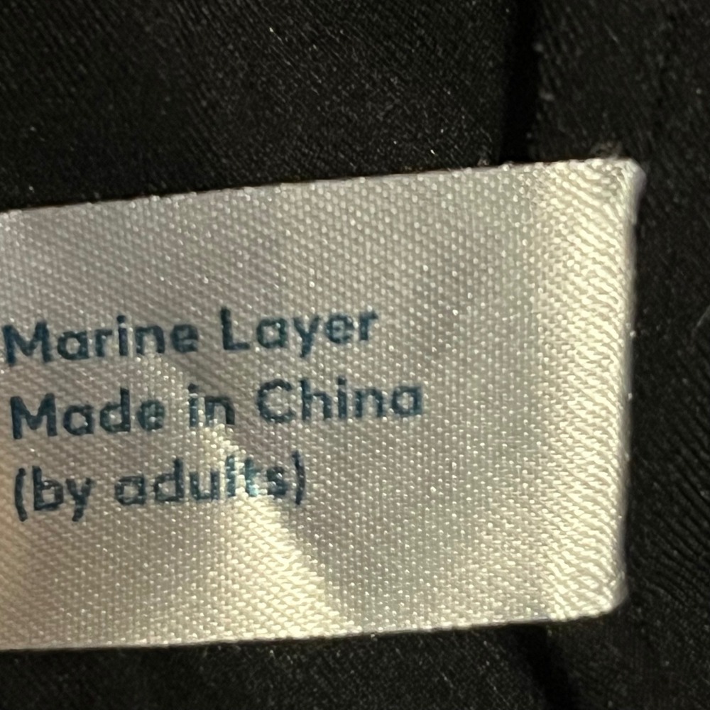 Marine Layer Carey Cocoon Coat XS Striped Wool Blend Overcoat Black White - Picture 8 of 8